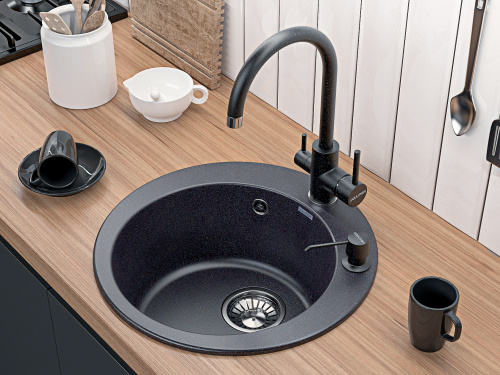 Смеситель для кухни Paulmark ESSEN Es213211-308 на раковину черный - фото 2